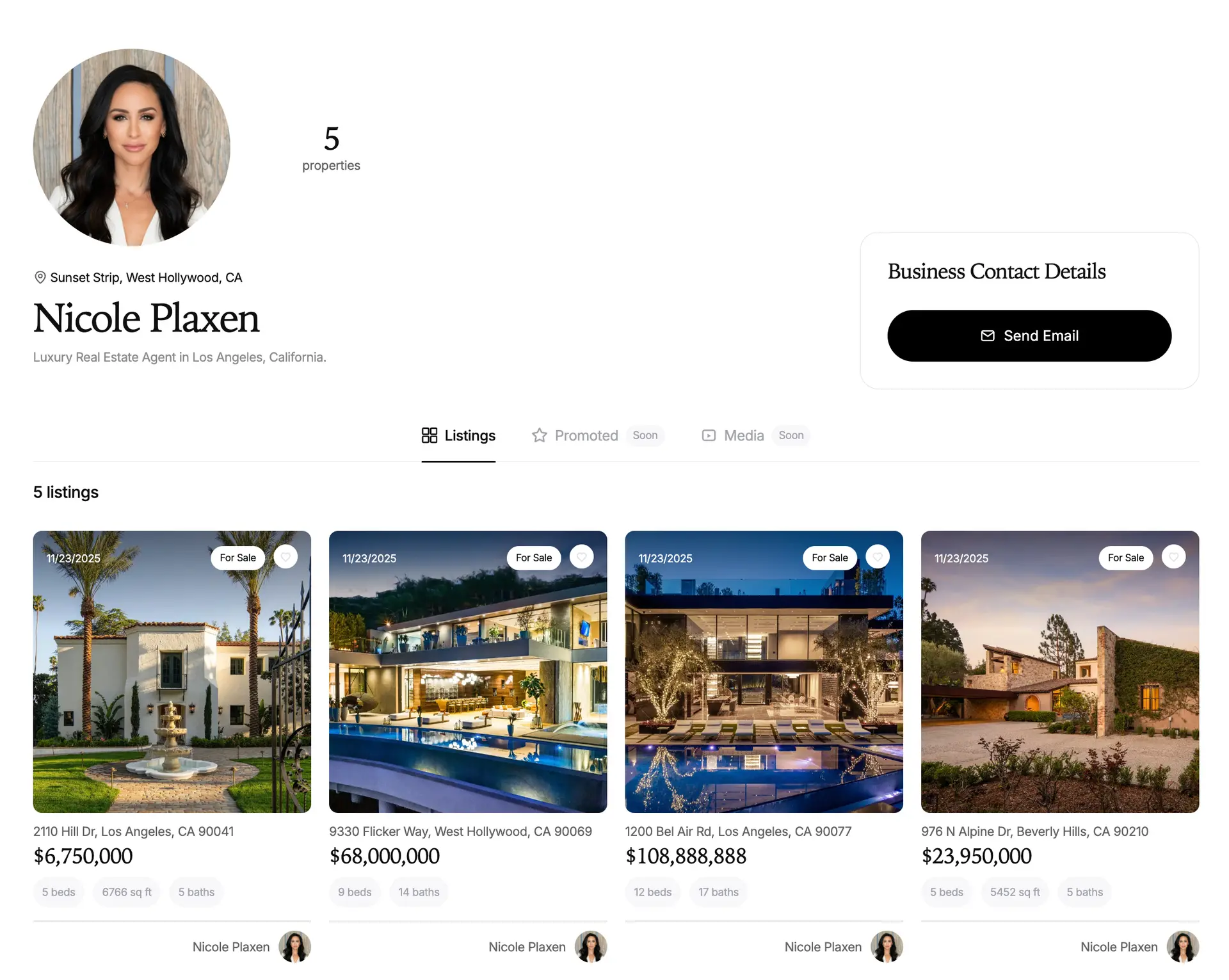 Keylead partner profile page